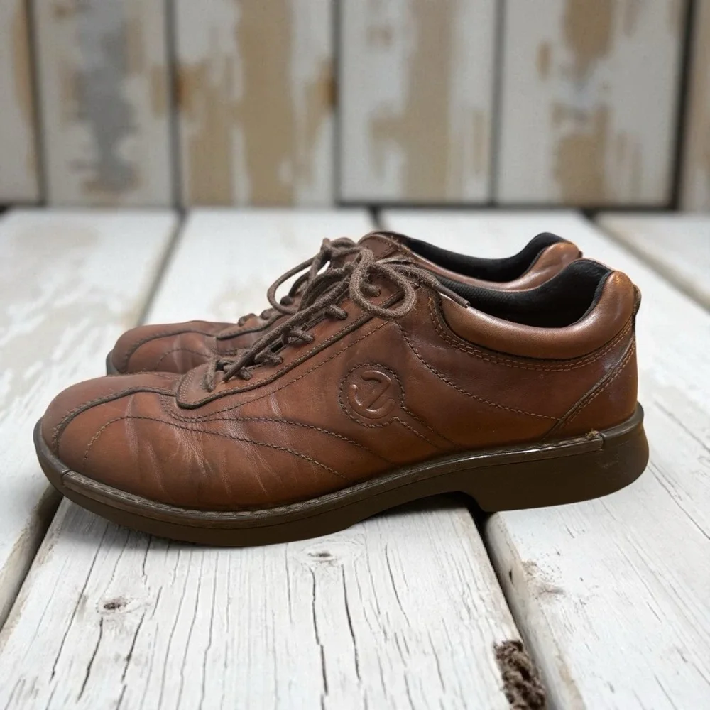 ECCO 'Neoflexor' Brown Leather‎ Lace Up Bicycle Toe Oxfords EUR 45 -US 11.5
